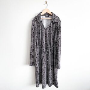 Thyme Maternity V-Neck Bell Sleeve Dress Black White Women's S Stretchy